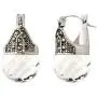Linda Schnoll Hematite and Ball Hinged Pierced Earrings - Swarovski Crystal Faceted Linda Schnoll Hematite and Ball Hinged Pierced Earrings - Swarovski Crystal Faceted
