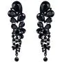 EVER FAITH Womens Crystal Gorgeous Tear Drop Wedding Dangle Pierced Earrings Jet Color Black-Tone EVER FAITH Womens Crystal Gorgeous Tear Drop Wedding Dangle Pierced Earrings Jet Color Black-Tone