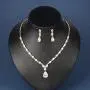 WeimanJewelry Round Cubic Zirconia CZ Teardrop Bridal Necklace and Dangling Earring Set for Women Wedding Party Prom WeimanJewelry Round Cubic Zirconia CZ Teardrop Bridal Necklace and Dangling Earring Set for Women Wedding Party Prom