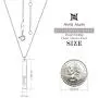 Hope Necklace - 925 Sterling Silver Bar Pendant Necklace Engraved Breathe'', Inspirational Charm Christmas Day Jewelry Birthday Gift for Girls and Women