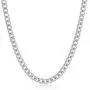 The Bling Factory 3mm High-Polished Stainless Steel Beveled Curb Chain Necklace