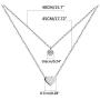 WangGao Stainless Steel Dainty Double Layer Chain Choker Pendant Necklace for Women Girls