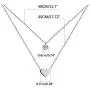 WangGao Stainless Steel Dainty Double Layer Chain Choker Pendant Necklace for Women Girls