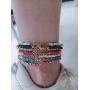 4-8Pcs Handmade Rainbow Beaded Beach Anklets, Boho Colorful Beads Ankle Bracelets Adjustable Foot Anklet Set for Women Girls