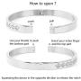 LINFENG Women’s Zircon Stainless Steel Brecelet for Love Polished Cuff Bangle Adjustabl Hinged Bracelets，Perfect Jewelry Gift