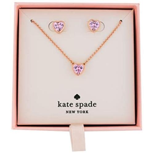 Kate Spade Romantic Rocks Pendant Stud Boxed Set in Light Pink
