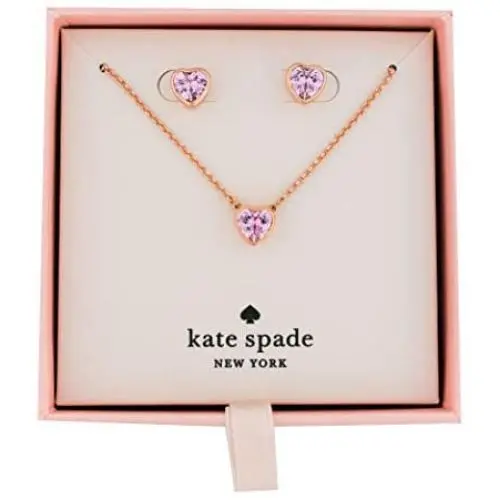 Kate Spade Romantic Rocks Pendant Stud Boxed Set in Light Pink