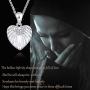 Angle Wing Urn Necklace for Ashes, 925 Sterling Silver Heart Cremation Memorial Keepsake Pendant Necklace Jewelry