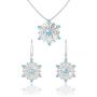 Belinda Jewelz Sterling Silver Gem Snowflake Earrings and Pendant Necklace Set