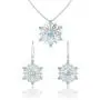 Belinda Jewelz Sterling Silver Gem Snowflake Earrings and Pendant Necklace Set