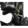 HSQYJ Fashion DIY Big 26 Crystal Letter Charm Bamboo Initial Pendant Necklace Pearl Brooch Pin Hoop Earrings Gold-Plated 20 Inch Chain Letter A-Z Best for Women Girl Jewelry Gift
