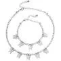 ABONDEVER Butterfly Tennis Choker Necklace Punk Hip Hop Bling Iced Cute Dainty Link Chain Alloy Crystal Zircon Bracelet Jewelry Set Gift for Women Girls