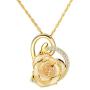 DEFAITH Real Rose Pendant Necklace 24K Gold Dipped, Best Gifts for her Wife Girlfriend Mother Women for Anniversary Valentines Day Birthday