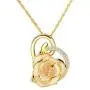 DEFAITH Real Rose Pendant Necklace 24K Gold Dipped, Best Gifts for her Wife Girlfriend Mother Women for Anniversary Valentines Day Birthday