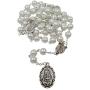 TALISMAN4U Seven Sorrows of Mary Rosary Chaplet White Glass Beads Catholic Jewelry Necklace for Women with Rosary Box