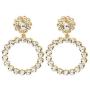 SERAKI Fashion Women Crystal Large Hoop Circle Lady Luxury Drop Dangle Earrings Jewelry (Crystal - Gold)
