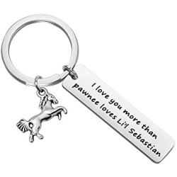 POTIY Parks and Recreation Keychain Horse Gift Jewelry Horse Keychain I Love You More Than Pawnee Loves Li’l Sebastian Inspired by Parks and Recreation Gift for Fans
