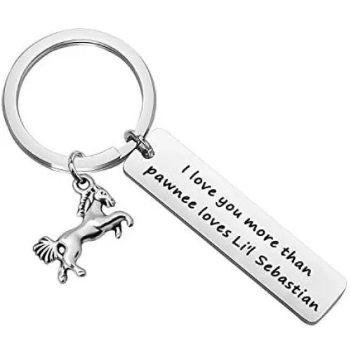 POTIY Parks and Recreation Keychain Horse Gift Jewelry Horse Keychain I Love You More Than Pawnee Loves Li’l Sebastian Inspired by Parks and Recreation Gift for Fans POTIY Parks and Recreation Keychain Horse Gift Jewelry Horse Keychain I Love You More Than Pawnee Loves Li’l Sebastian Inspired by Parks and Recreation Gift for Fans