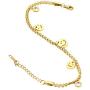 KINSNG Chain Bracelet for Women, 18k Gold Plated Durable Link Cute Smiley Bracelet for Women Girls Men