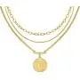 LANE WOODS Layered 18k Gold Plated Necklaces for Women - Multilayer Coin Medallion Pendant Necklace Adjustable Layering Choker Necklaces Chain Set for Women Girls Jewelry