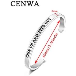 CENWA Funny Confidence Gift Chin Up and Tits Out Bracelet Naughty Novelty Feminist Jewelry Gift for Women Girl Boss Jewelry