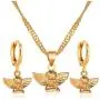 HUJUON Gold Angel Baby Necklace Hoop Earring Set for Women.Cherub Angel Wing Guardian Dangle Earring Pendant Necklace HUJUON Gold Angel Baby Necklace Hoop Earring Set for Women.Cherub Angel Wing Guardian Dangle Earring Pendant Necklace