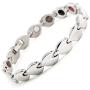 N+NITROLUBE Magnetic Therapy Bracelet for Women Stainless Steel Bracelets Link Elegant Magnetic Jewelry Gift (Silver, 7.87)