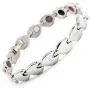 N+NITROLUBE Magnetic Therapy Bracelet for Women Stainless Steel Bracelets Link Elegant Magnetic Jewelry Gift (Silver, 7.87) N+NITROLUBE Magnetic Therapy Bracelet for Women Stainless Steel Bracelets Link Elegant Magnetic Jewelry Gift (Silver, 7.87)
