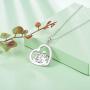 925 Sterling Silver Panda Bear Gift Lovely Animal Love Heart Necklaces Engraved Keep me in your heart Pendant Jewelry