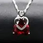 Uloveido Big Red Purple Heart Pendant Necklace AAA Cubic Zirconia Stud Drop Earrings and Solitaire Ring Crystal Wedding Engagement Jewelry Set for Women Girls Gift T086