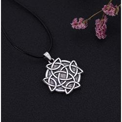 EUEAVAN Crossed Celtic Knot Amulet Talisman for Eternal and Infinitive Love Pendant Necklace
