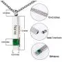 Fanery Sue Custom Urn Necklace for Ashes Personalized Name Memorial Cremation Jewelry Birthstone Vertical Bar Pendant