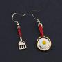 MAOFAED Kitchen Tableware Earring Tiny Spatula Fried Egg Earring Funny Kitchen Tools Earring Gift for Mother Girlfriend