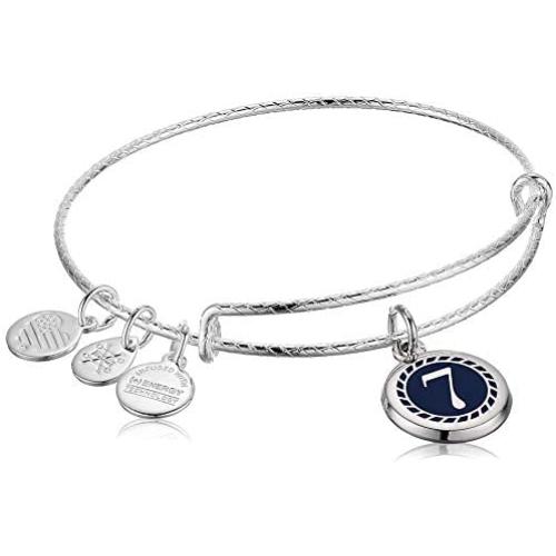 Alex and Ani Color Infusion Numerology Seven EWB, SS, Shiny Silver, One Size (A20EBNUM7SS)