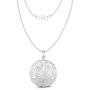 Unique Royal Jewelry 925 Solid Sterling Silver Two Sides Raised Sand Dollar Starfish Pendant and Necklace.