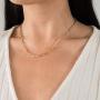 MONOZO Gold Paperclip Chain Necklace for Women, 14k Gold Filled Link Paperclip Chain Choker Necklace Chain Link Bracelet Sets Girls Long Oval Rectangle Chain Paper Clip Link Necklace for Women Girls