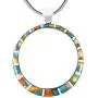 Gemstone Pendant Necklace in 925 Sterling Silver Genuine Turquoise & Gemstones (24'' Length)