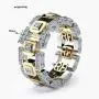 10MM Geometry Hollow Out Ring Mens Crystal Wedding Band Eternity Ring Personalized Gold Silver Two Tone Engagement Promise Ring for Men Women Fashion Jewellery 10MM Geometry Hollow Out Ring Mens Crystal Wedding Band Eternity Ring Personalized Gold Silver Two Tone Engagement Promise Ring for Men Women Fashion Jewellery