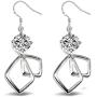 YAZILIND Drop Dangle Earrings Silver Cubic Zirconia Sparkling Women Fish Hook Earrings Elegant Vintage Statement Party Jewelry