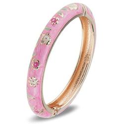 UJOY Girls Bracelets Jewelry Multi-Colors Sunflower Cloisonne Enameled 1.96 1.9 Baby Bangle Spring Hinged 55D25
