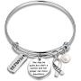 BAUNA Encouragement Bracelet Warrior Gifts Shes a Worrier and Her Prayer Can Move Mountains Addiction Recovery Gifts Sober Jewelry Gifts for Her