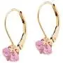 Quality Jewels 14k Gold Earrings, Yellow Gold Dangle Earrings with Round Cubic Zirconia Stone and Easy-to-Use Secure Leverback Clasp Quality Jewels 14k Gold Earrings, Yellow Gold Dangle Earrings with Round Cubic Zirconia Stone and Easy-to-Use Secure Leverback Clasp