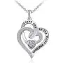 Distance Heart Necklace for Women 925 Sterling Sliver Heart Jewelry I Love You to The Moon and Back Necklaces for Mother Girlfriend Wife with Jewelry Gift Box