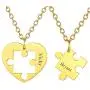 U7 Couples Necklace Stainless Steel Gold Color Custom Cat Yin Yang/Heart Puzzle BFF Friendship/Mother Daugther/His and Her Matching Set Necklaces for Men Women