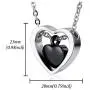 HQ Personalized Engraving Custom Stainless Steel Double Heart Black Pendant Cremation Urn Necklace for Ashes Keepsake Memorial HQ Personalized Engraving Custom Stainless Steel Double Heart Black Pendant Cremation Urn Necklace for Ashes Keepsake Memorial