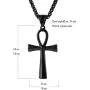 HZMAN Mens Stainless Steel Coptic Ankh Cross Religious Pendant Necklace, 22+2'' Rope Chain HZMAN Mens Stainless Steel Coptic Ankh Cross Religious Pendant Necklace, 22+2'' Rope Chain