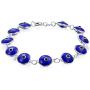 Protection Good Luck Turkish Evil Eye Glass Bead Bracelet For Women Teen 925 Sterling Silver Links More Colors 7 Inch