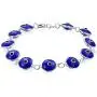 Protection Good Luck Turkish Evil Eye Glass Bead Bracelet For Women Teen 925 Sterling Silver Links More Colors 7 Inch