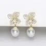 Pearl Dangle Drop Earrings Freshwater Cultured White Pearl Sterling Silver Hook Earrings Jewelry Gifts for Women Girls Wife