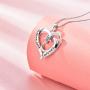 Star and Moon Heart Necklace 925 Sterling Silver Necklace I Love You Forever Pendant with Cubic Zirconia, Valentines Mothers Day Jewelry Gifts for Girls Couples Girlfriend Mom Wife